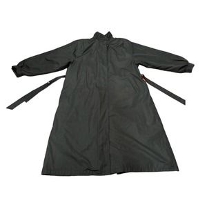 Size 16 London Fog Black Vintage Trench Coat with Removable Inner Lining